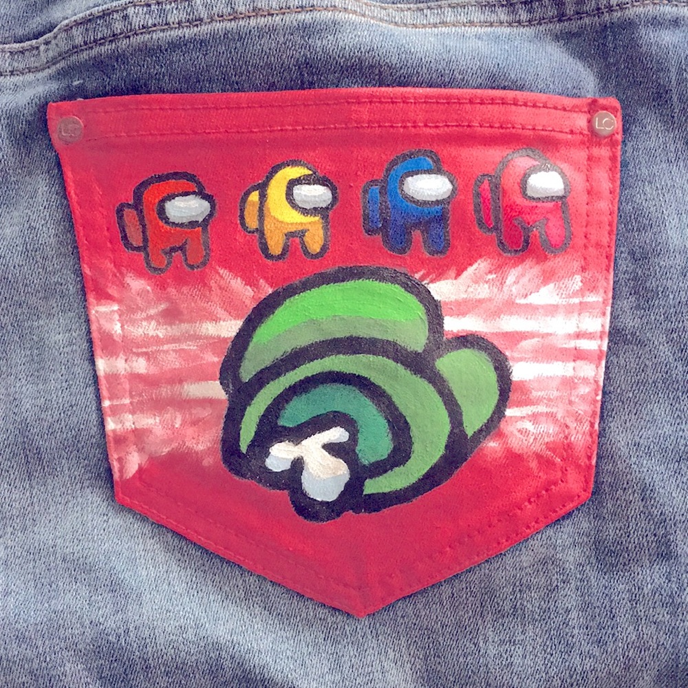 Among us custom jean shorts